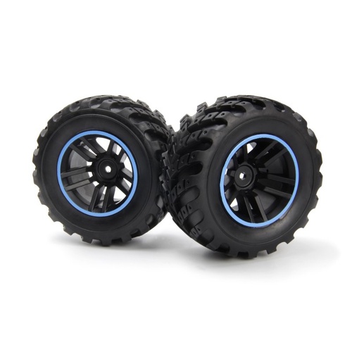 Blackzon Spryte Wheels/Tires Assembled (Black/Blue) BZ540325