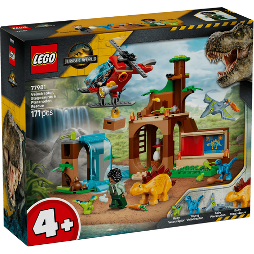 LEGO Jurassic World Velociraptor Stegosaurus & Pteranodon Rescue 77981