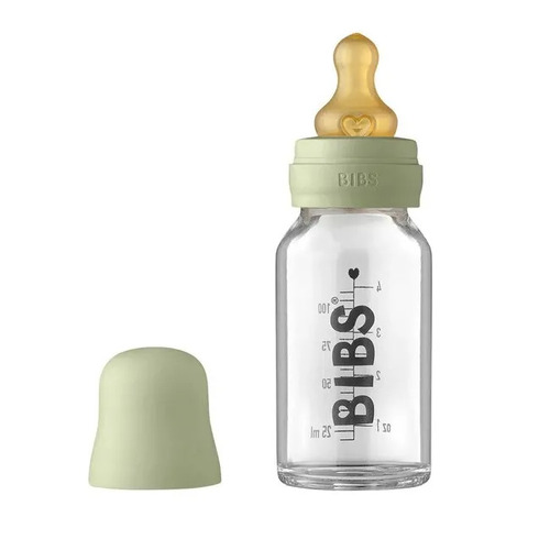 BIBS Baby Glass Bottle 110ml - Sage