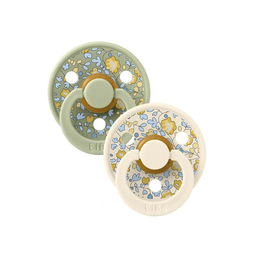 BIBS Dummies Liberty Colour [Colour: Eloise/Sage] [Size: Size 2 (6+ Months)] [Style: Round]