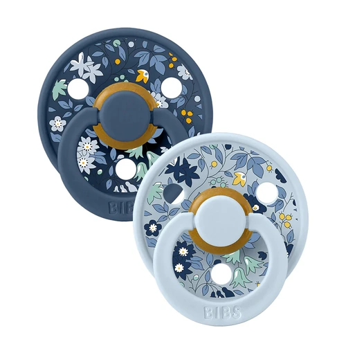 BIBS Dummies Liberty Colour Assorted Style [Colour: Chamomile Lawn/Baby Blue] [Size: Size 1 (0-6 Months)] [Style: Round]