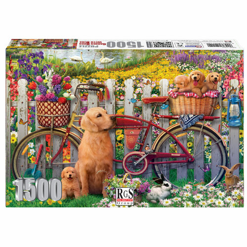 RGS Garden Dogs With Bike 1500pc Jigsaw Puzzle RGS7337