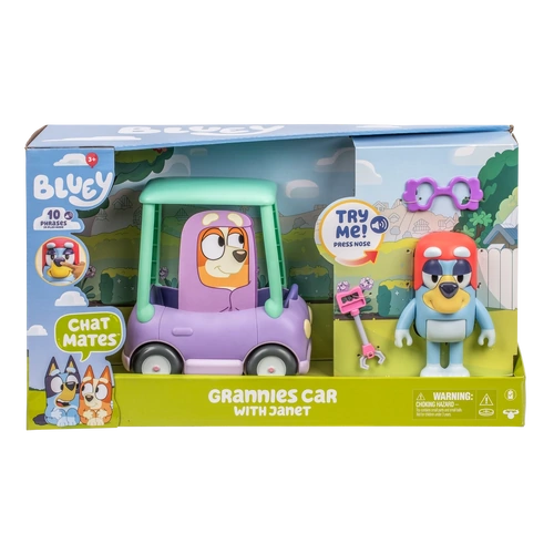 Bluey Chat Mates Figure -  Grannies Car with Janet 18992