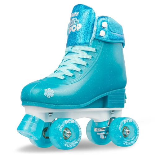 Crazy Skate Co. Adjustable Roller Skates Glitter Pop Teal Medium | 3-6**