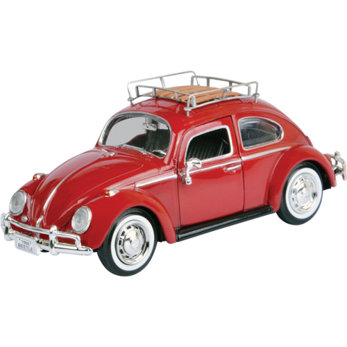 Motor Max 1966 Volkswagen Beetle w/Roof Luggage Rack 1:24 Scale Diecast 79559