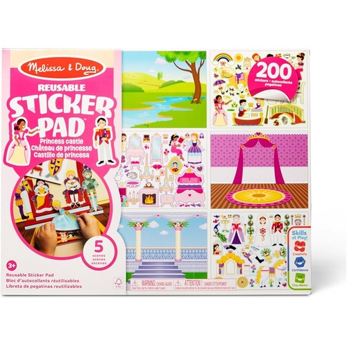 Melissa & Doug Reusable Sticker Pad - Princess Castle MND 74546