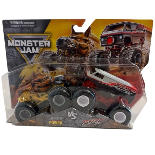 Monster Jam Horse Power Vs Fastro Van 1:64 Scale Diecast Toy Truck 2pk SM6064128