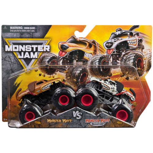 Monster Jam Monster Mutt Vs Monster Mutt Dalmatian 1:64 Scale Diecast Toy Truck 2pk SM6064128