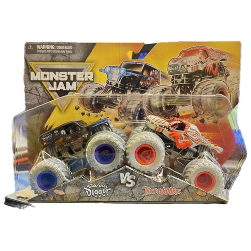 Monster Jam Son Uva Digger Vs ThunderROARus 1:64 Scale Diecast Toy Truck 2pk SM6064128