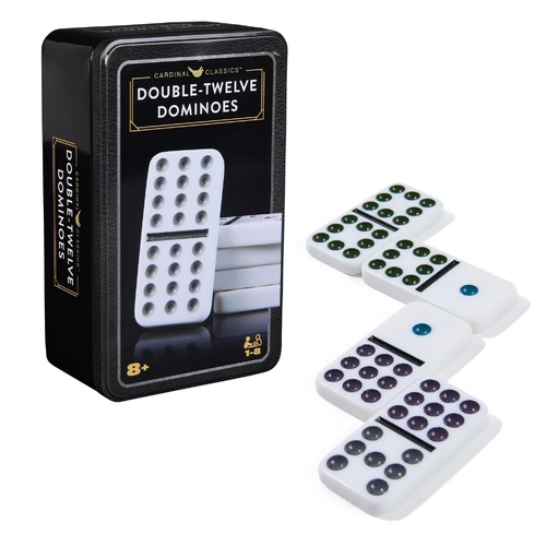 Cardinal Classics Double-Twelve Dominoes with Mexican Train in Tin ASM6072401