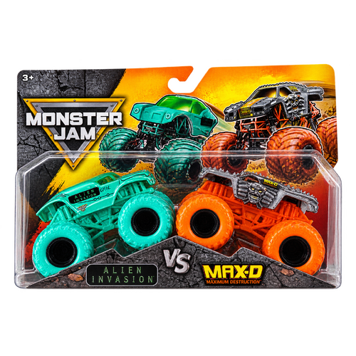 Monster Jam Alien Invasion vs Max-D 1:64 Scale Diecast Toy Truck 2pk SM6064128