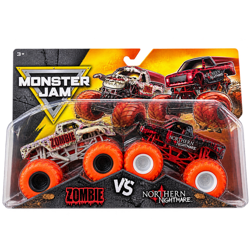 Monster Jam Zombie vs Northern Nightmare 1:64 Scale Diecast Toy Truck 2pk SM6064128