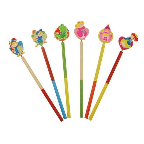 Kaper Kidz Princess or Knight Wooden Pencil with Topper on Spring