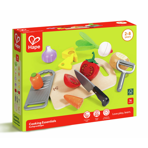 Hape Cooking Essentials Pretend Play 16pc Set 3154