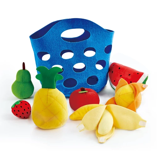 Hape Toddler Fruit Basket Pretend Play 8pc Felt Set 3169