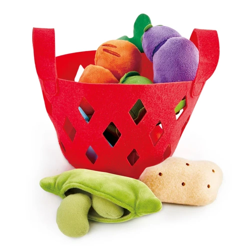 Hape Toddler Vegetable Basket Pretend Play 8pc Felt Set 3167