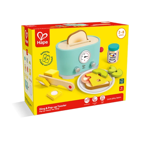 Hape Ding & Pop-Up Toaster Pretend Play 15pc Set 3215