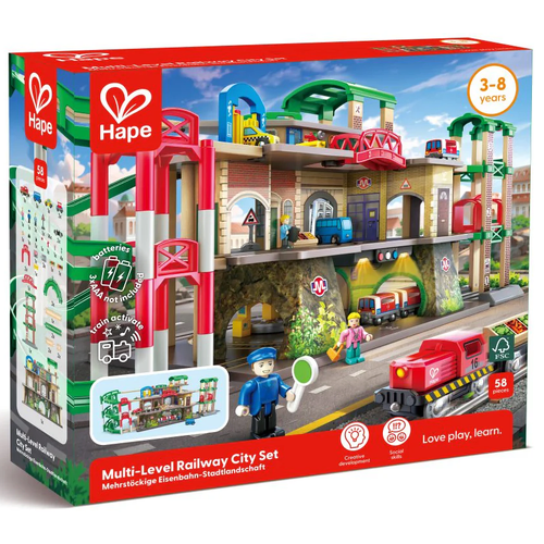 Hape Multi-Level Railway City Set 3883