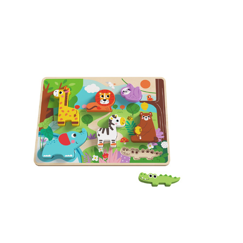 Tooky Toy Wooden Chunky Puzzle  - Animal TH636
