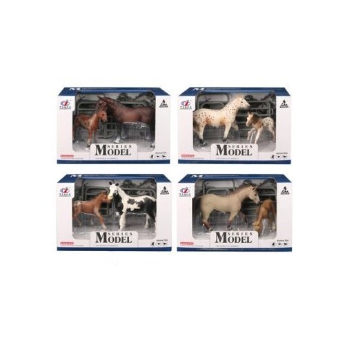 Model Series Farm Animals Horse & Foal Set With Accessories Assorted Colours AA154534