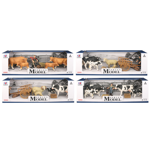Model Series Farm Animals Cow/Sheep Model Packs with Figure & Accessories AA172486