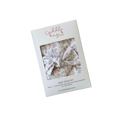 Mini & Me Organic Jersey Baby Wrap Set - Lola