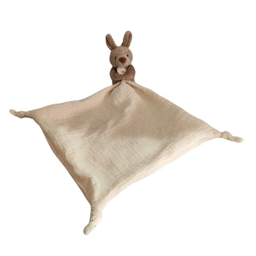 Petite Vous Mini Jojo The Kangaroo Toy & Comfort Blanket (Muslin)
