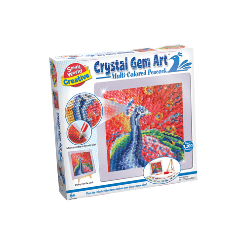 Small World Creative Crystal Gem Art Multi-Coloured Peacock CT1098