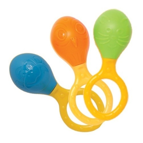 Halilit Baby Maraca with Animal Face Assorted Colours One Supplied Musical toy - Rattle HLT36224