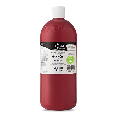 Global Colours Student Acrylic Paint 1L - Cool Red