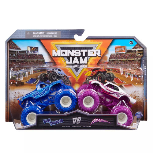 Monster Jam Blue Thunder vs Full Charge 1:64 Scale Diecast Toy Truck 2pk SM6064128