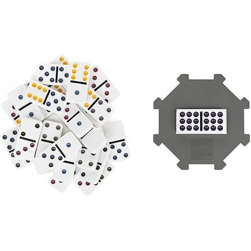 Cardinal Classics Double Nine Dominoes - 55 Colour Dot Dominoes in a tin ASM6061192