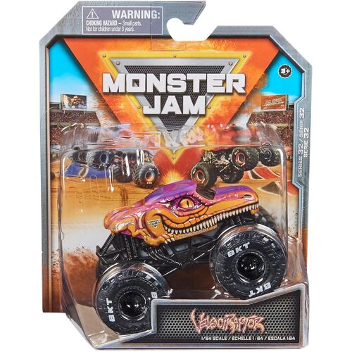 Monster Jam Series 32 Arena Favorites Velociraptor 1:64 Scale Diecast Toy Truck SM6044941