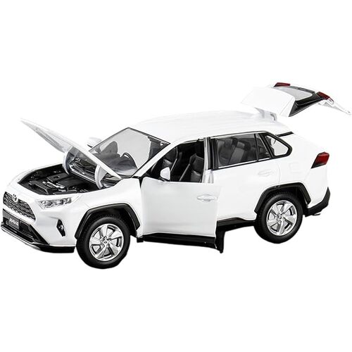 DDA Toyota RAV4 1:24 Scale diecast metal with lights & sounds WHITE DDA124002