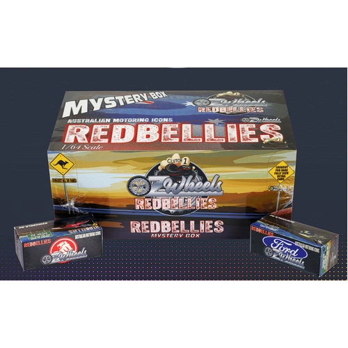 OZ Wheels 1:64 Scale Diecast Red Bellies Mystery Boxes Ford or Holden Clutch 1;One Supplied Assorted OZ64-RB1