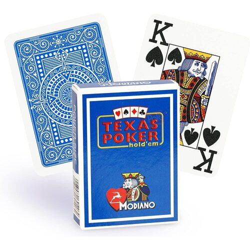 Modiano Texas Poker Hold Em' Jumbo Index Playing Cards Blue MOD5464