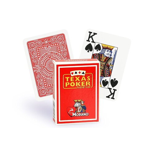 Modiano Texas Poker Hold Em' Jumbo Index Playing Cards Red MOD5464