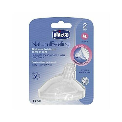 Chicco Natural Feeling Teat 2m+ Med Flow 1 Pack 115511 **