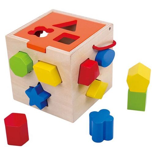 Fat Brain Toy Co Wooden Take-Along Shape Sorter FB167