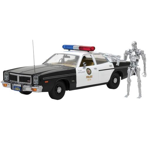 Greenlight The Terminator 1977 Dodge Monaco Metropolitan Police with T-800 Endoskeleton Figure 1:18 Scale 19042**