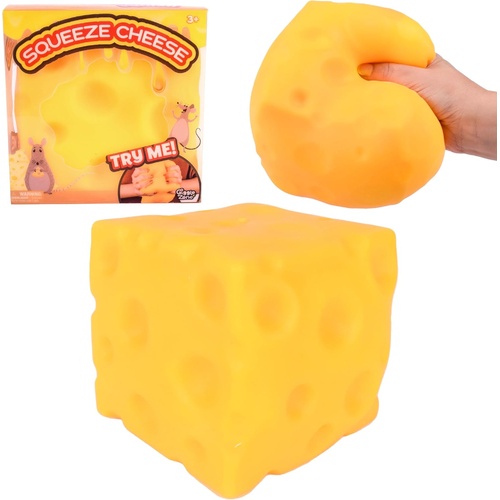 Giggle Zone Squishy Squeeze Cheese Block Sensory Toy 470010