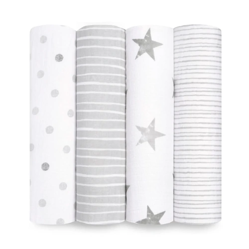 Aden + Anais 4pk 100% Cotton Muslin Swaddles - Dusty