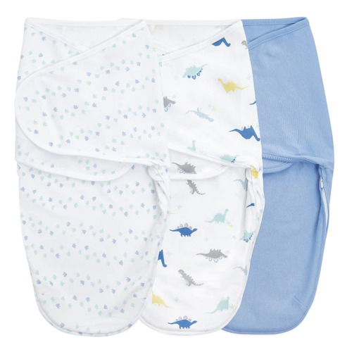 Aden + Anais Essentials Wrap Swaddle 3 Pack 'Dino Rama' 0-3 months