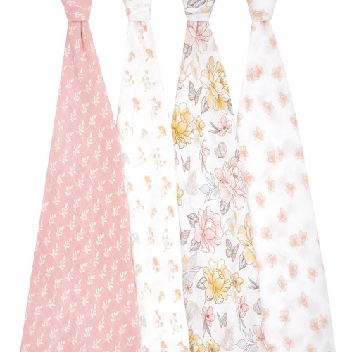 Aden + Anais 4pk 100% Organic Cotton Muslin Swaddles - Earthly **