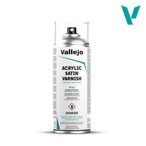 Vallejo Aerosol 400ml Hobby Spray Paint - 28532 Acrylic Satin Varnish **