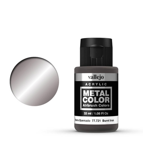 Vallejo Metal Colour Acrylic Paint 32ml - Burnt Iron 77721