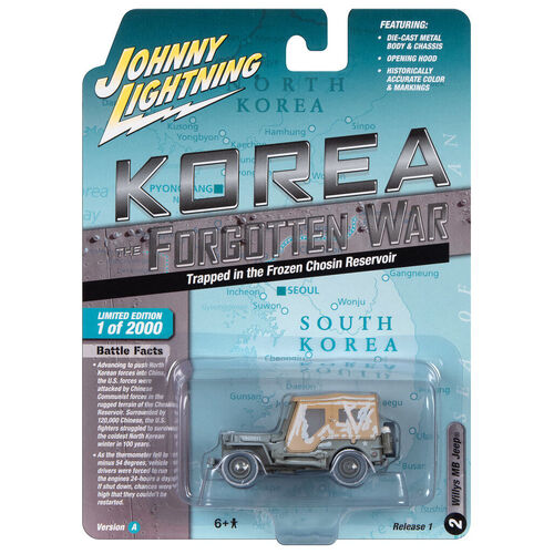 Johnny Lightning Korea Forgotten War Military Diecast - Willys MB Jeep JLML009**