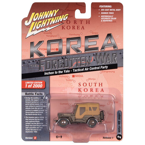 Johnny Lightning Korea Forgotten War Military Diecast - Willys MB Jeep JLML009