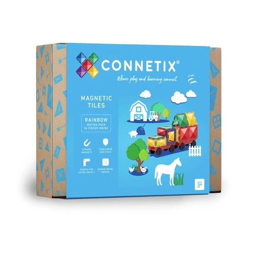 Connetix Magnetic Tiles  Rainbow Motion Pack 24pc