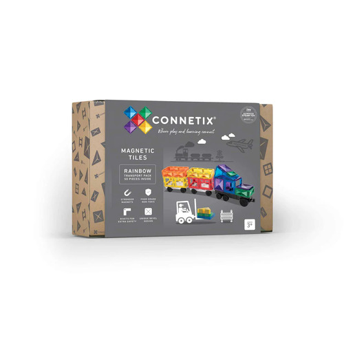 Connetix Magnetic Tiles Rainbow Transport Pack 50pcs 050-TR